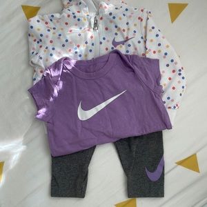 Nike baby girl 3-Piece Bodysuit, Hoodie & Leggings Set